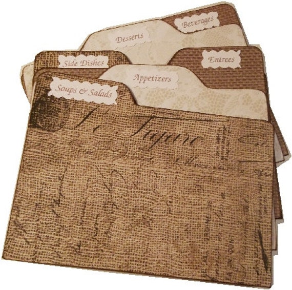 Recipe Tab Dividers 5x7 Tab Divider Set by NoTimeToLollyGag