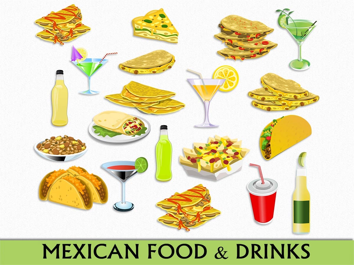  Mexican Food Drinks Clip Art Graphic Mexico Clipart