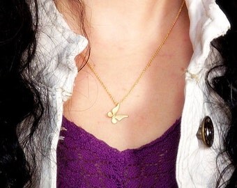 Gold Butterfly Necklace, Tiny Charm Necklace, Delicate Necklace, Friendship Necklace Gift, For Her