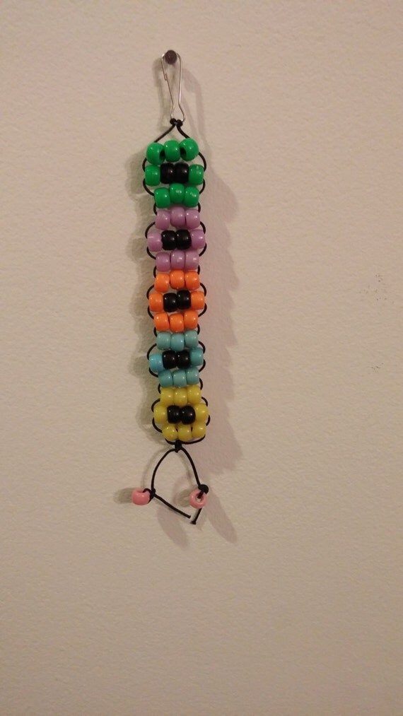 Funky Flower Beaded Keychain by ErikasCraftCorner on Etsy