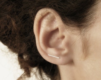 Minimalist Staple Earrings, Geometric earrings, line earrings, hipster style earrings, arc earrings.