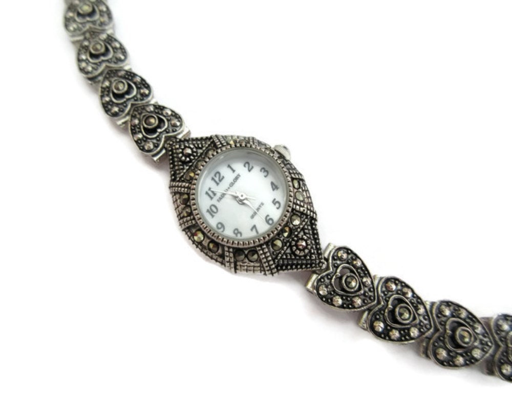 vintage marcasite watch signed faded glory by ChateauClassique