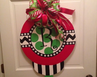 Items similar to Wood Christmas Ornament Door Hanger on Etsy