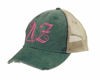 Delta Zeta Distressed Trucker Cap