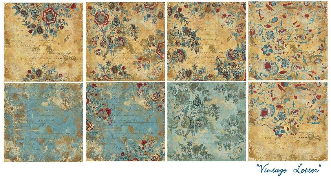 Decorative Scrapbooking Papers Set of 8 sheets 15 x 15cm