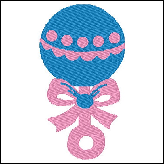 Baby Rattle Embroidery Design
