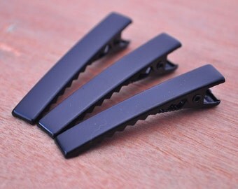 Very Good quality Clips,Black Hair Clips,30pcs Black Alligator Hair Clip with Teeth 46mm,Electrophoresis black Hair Clips,Blank hair clips.