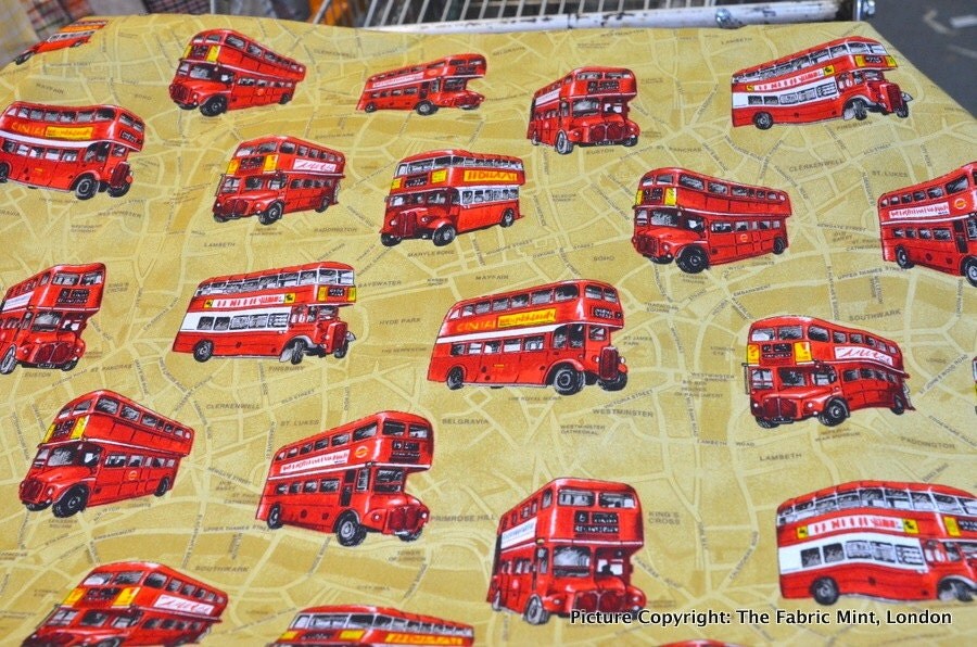 Items similar to LONDON THEME Fabric By The Metre British Theme Fabric 100 Cotton London