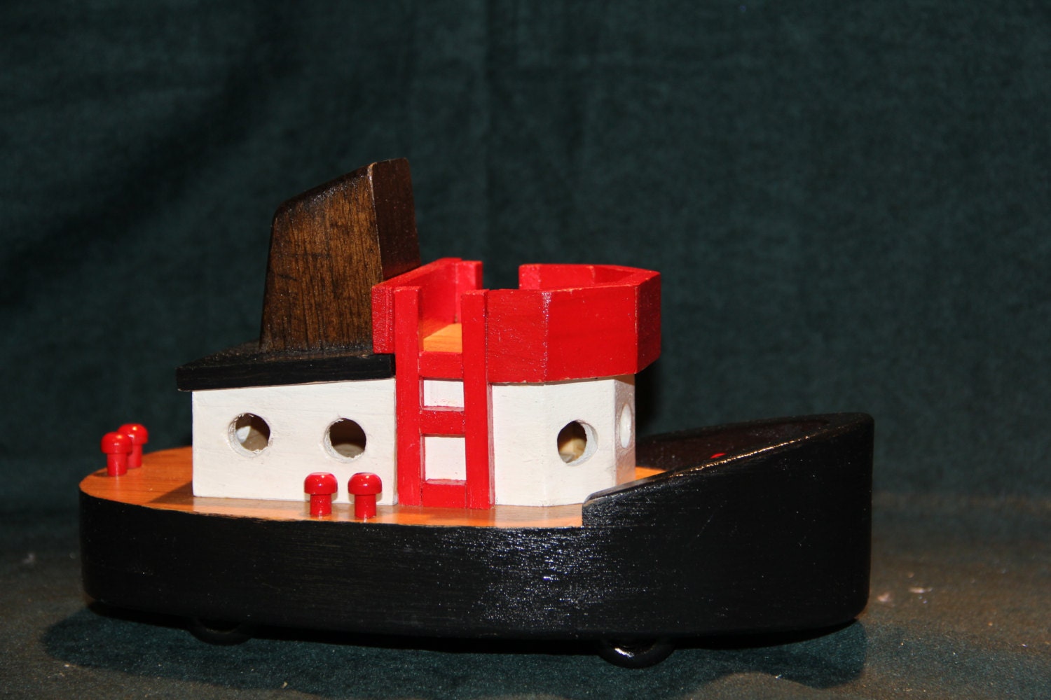 The tug boat wood toys toyhandmade lifelike wooden