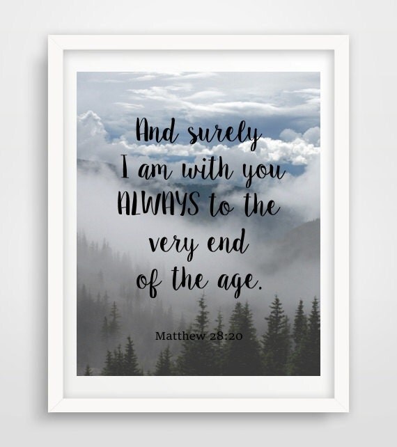 Christian Wall Art And Surely I am with You by PaperStormPrints