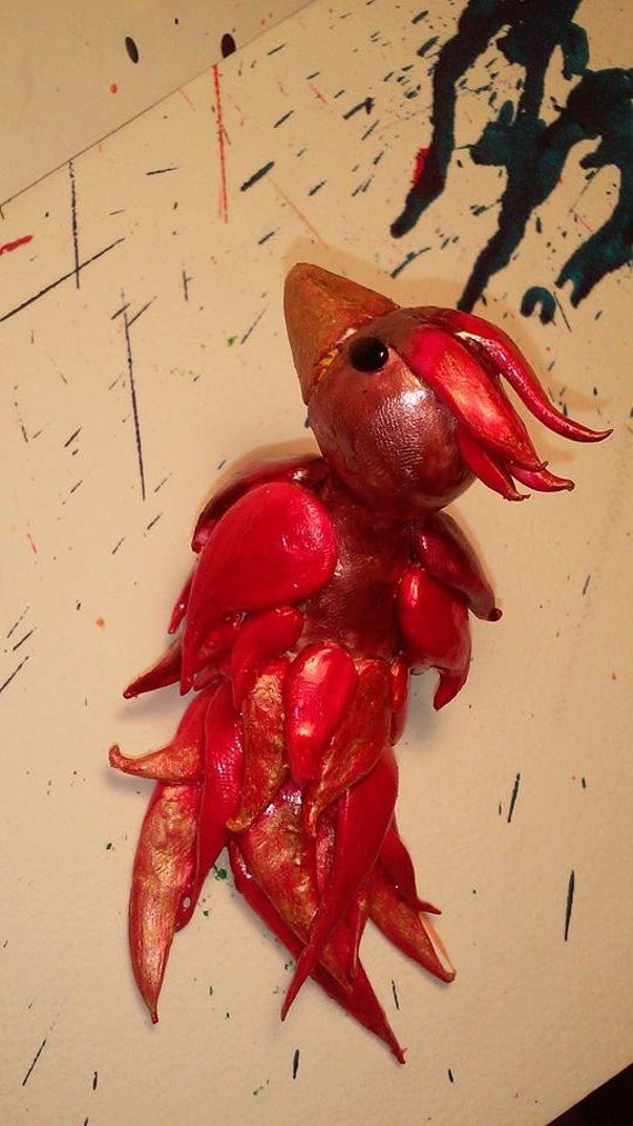 Wonderful Clay Phoenix Fantasy Creature Perfect Gift or