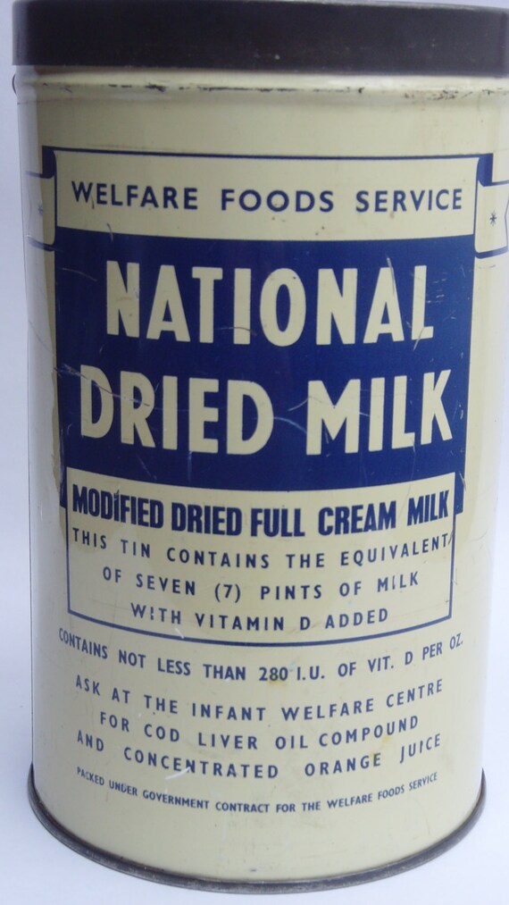 Welfare foods service National Dried Milk tin World War II
