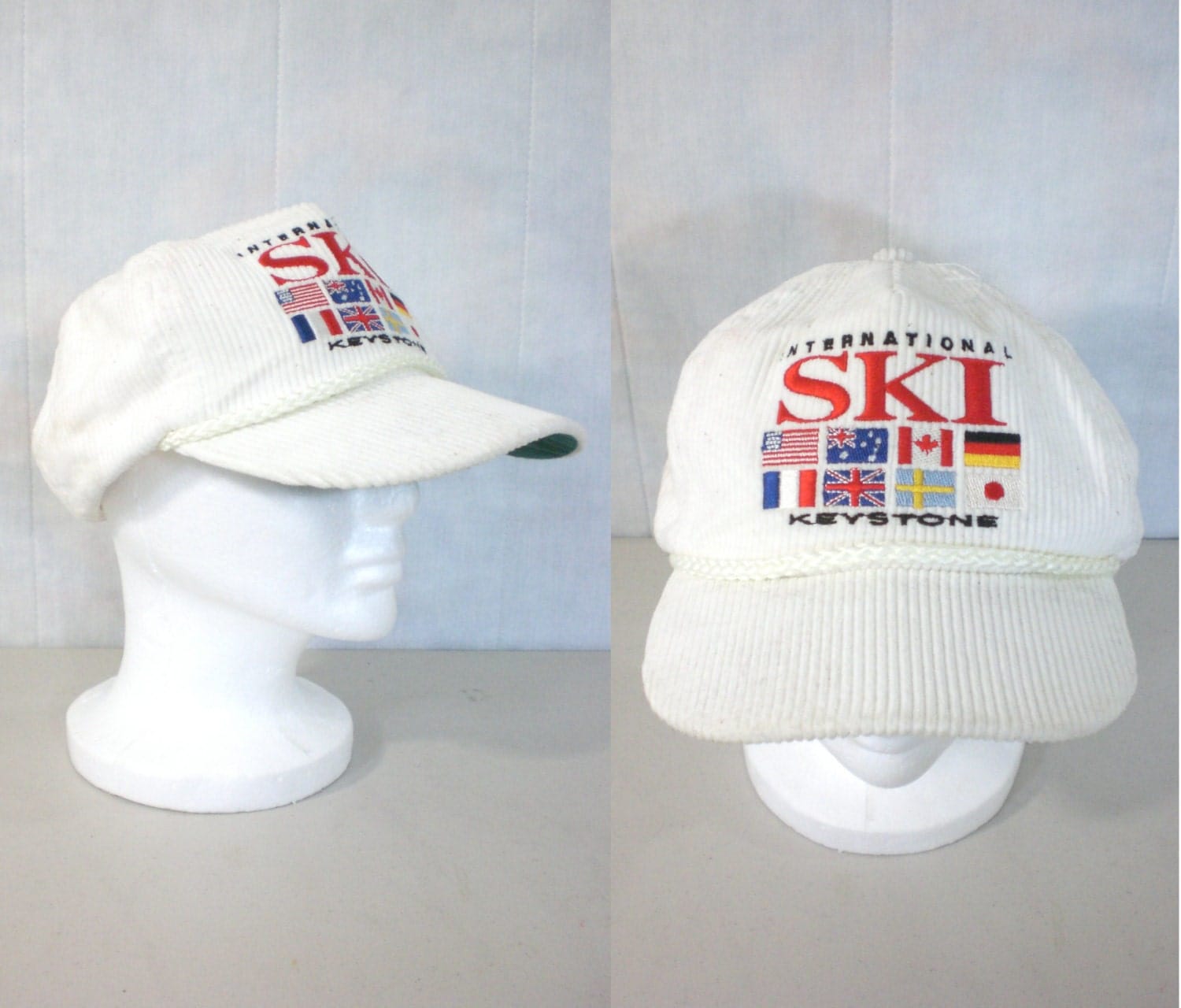 mens ski hat. corduroy hat. skiing hat. baseball cap. mens