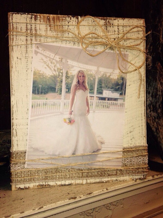 Rustic Wedding Picture Frame Rustic Wooden Picture by WoodNChic