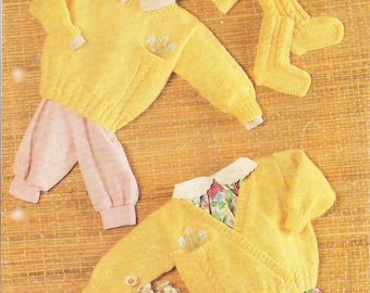 Double Knit, Jumper, cross over cardigan hat and socks,PDF, lovely old pattern