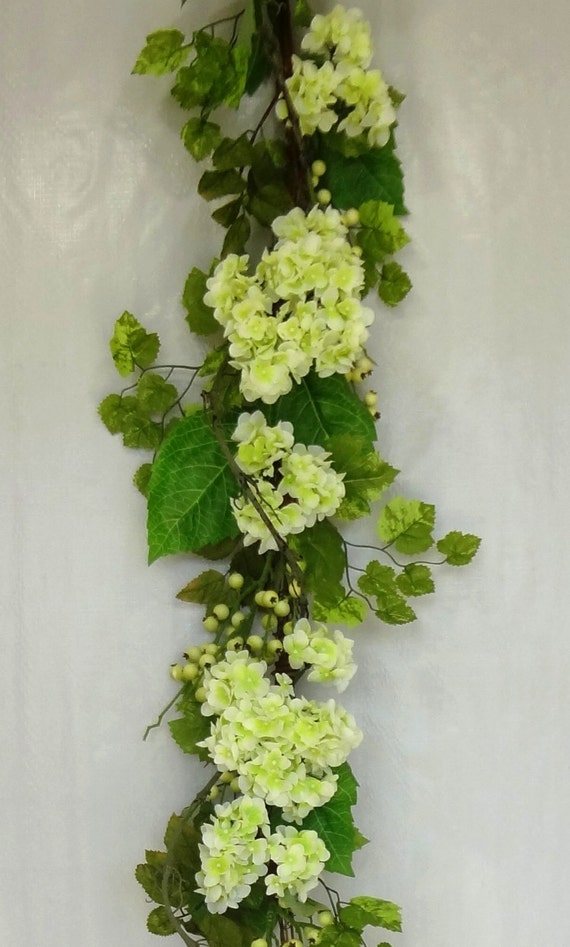 Feet Green Hydrangea Garland by ArtisanFloralDecor on Etsy