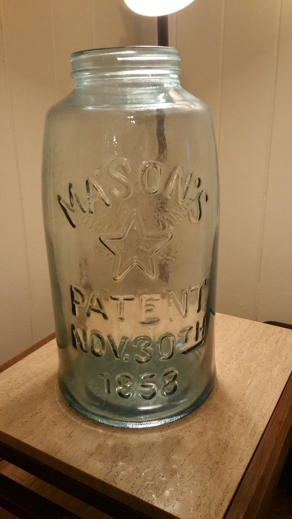 Giant vintage 18.5 mason jar with eagle star by ThePTStockpile