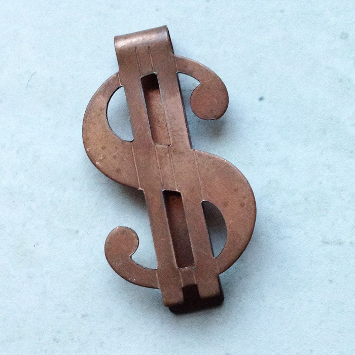 Vintage Brass Dollar Money Clip 48x25mm Made in by MyVintageCharms