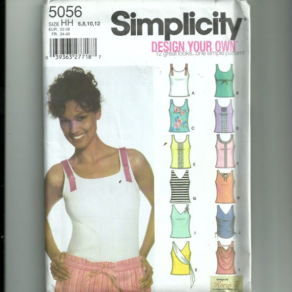 Simplicity Misses' Knit Tank Top With Trim Variations