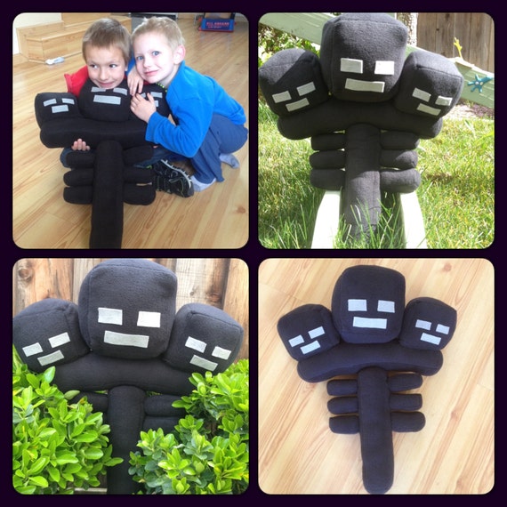 Minecraft Inspired Wither Plush Handmade to Order Stuffed