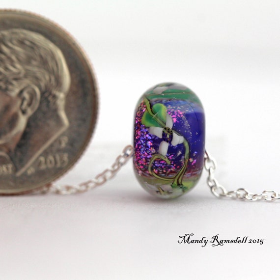 , tiny necklace, hydrangeas necklace, miniature art, fine jewelry 