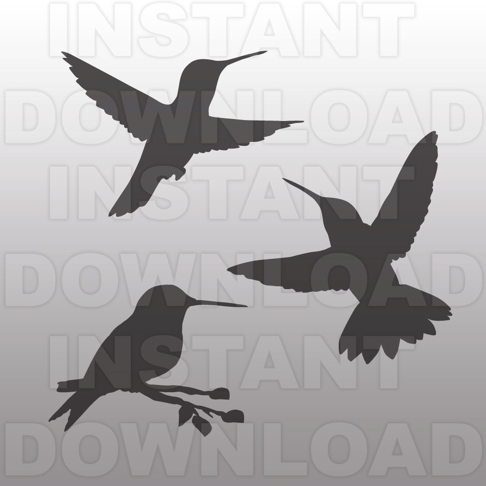 Hummingbirds SVG FileCutting Template-Vector Clip Art for