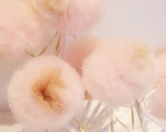 Party Favors, Pink and Gold Tulle Wee Whimsy Wishing Wands - Birthday Party Pack of 12