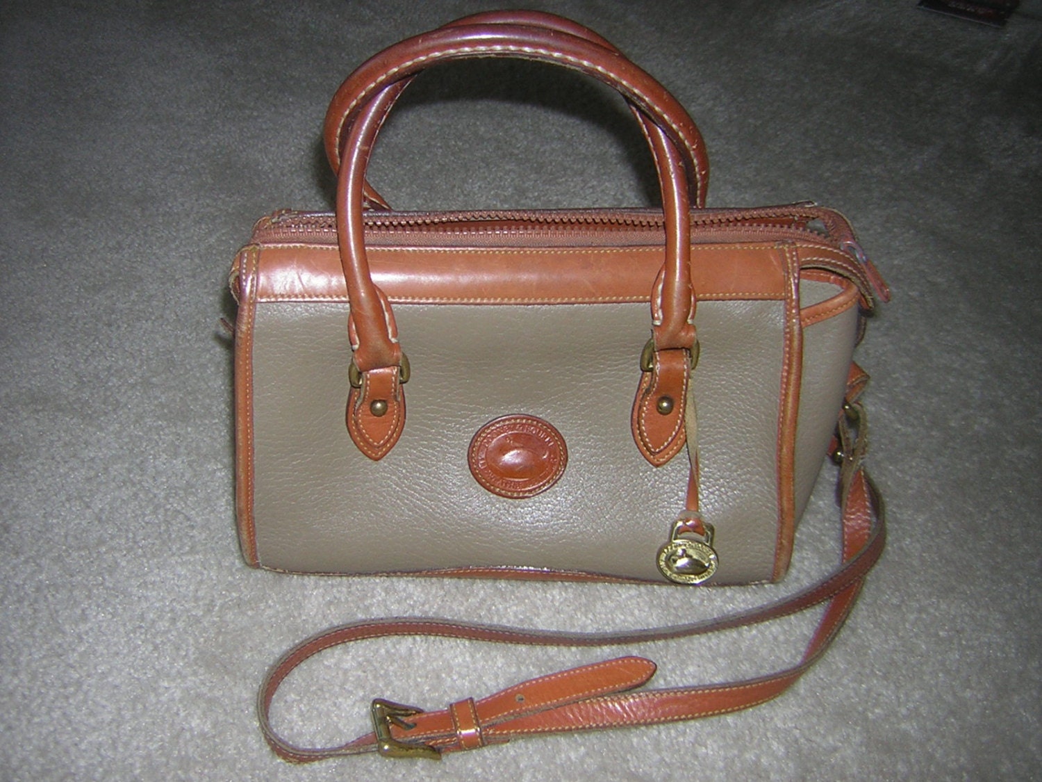 dooney and bourke two tone leather