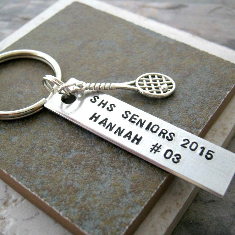 Personalized TENNIS Keychain bulk pricing Senior gifts