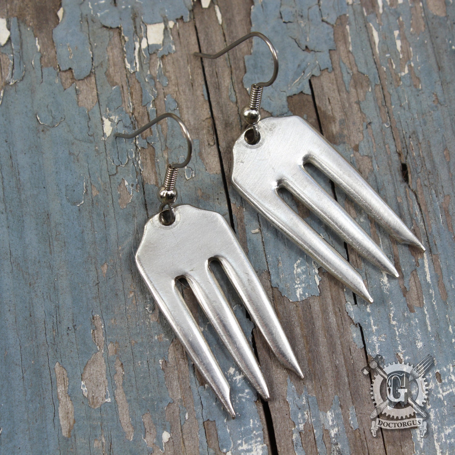 Fork Earrings Handcrafted From Antique Sterling Silver