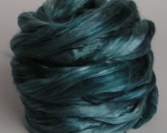 Silk Top Roving Sliver Cultivated Mulberry TEAL for ONE Supreme Luxurious Fine Quality Handspinning Felt Craft Fusion 2 oz