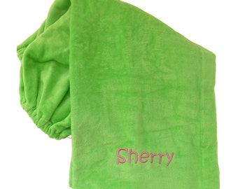 Ladies Shower Wrap in Heavy Terry Velour and Personalized with Embroidery - Many Colors - Name or Monogram