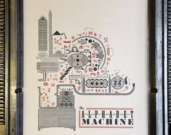 The Alphabet Machine Letterpress Print
