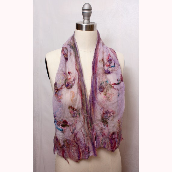 Nuno Felted Silk Scarf in Lavendar Art to Wear