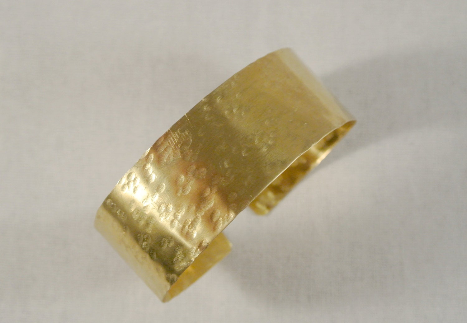Hammered Gold Cuff Bracelet Industrial Mod by thepinklocket