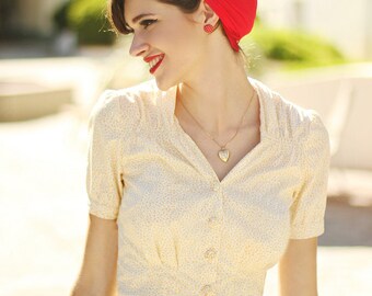 40s style unlined cotton shirt-dress--custom fit