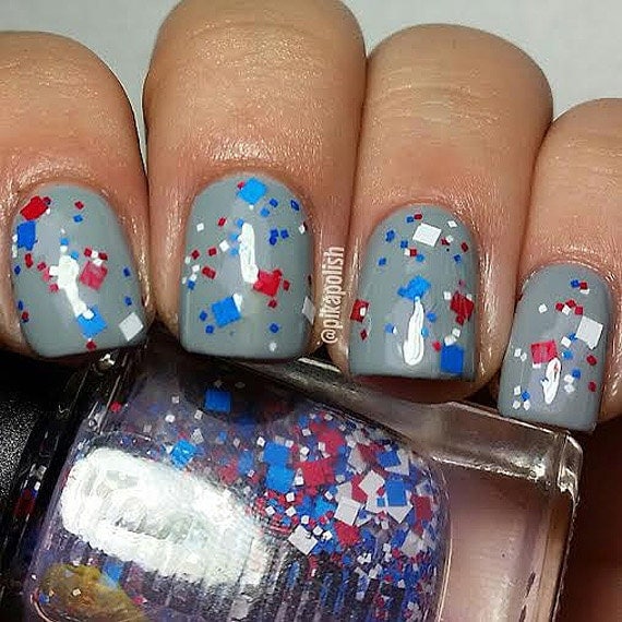 All 27+ Pictures red white and blue glitter nail polish Stunning