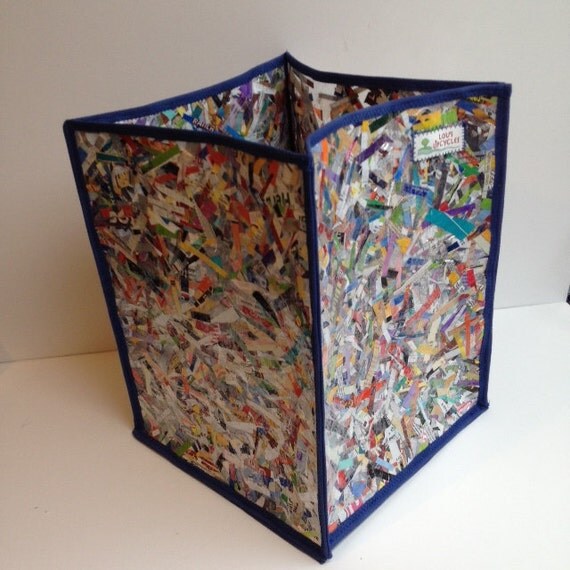 Upcycled Fused Plastic Trash Can or Recycle Bin by lousupcycles