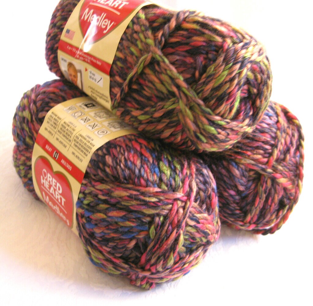 Red Heart Medley yarn bulky weight yarn ECLECTIC by crochetgal