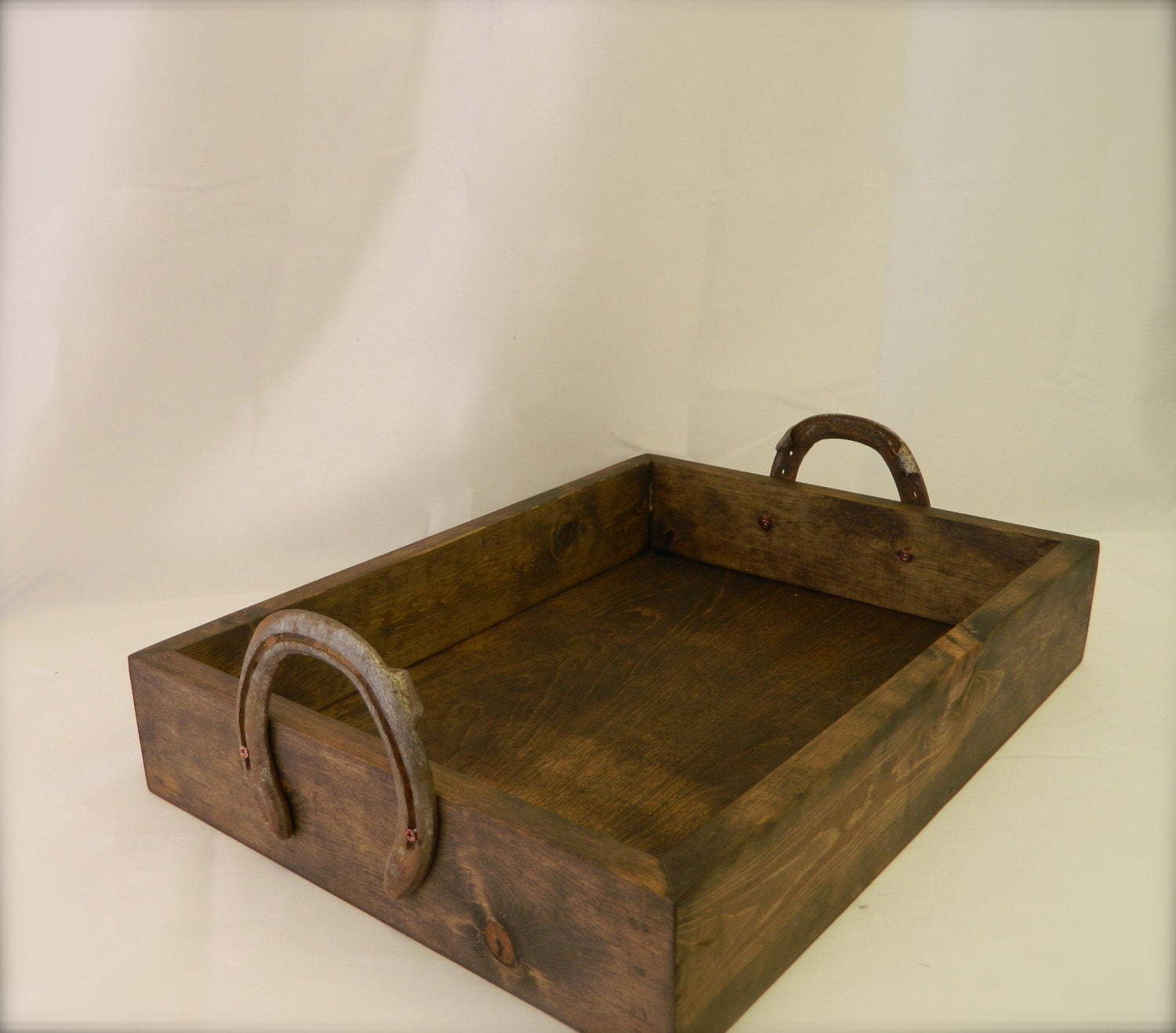 Horseshoe Tray Rustic Tray with Horse Shoe Handles 20 x 12