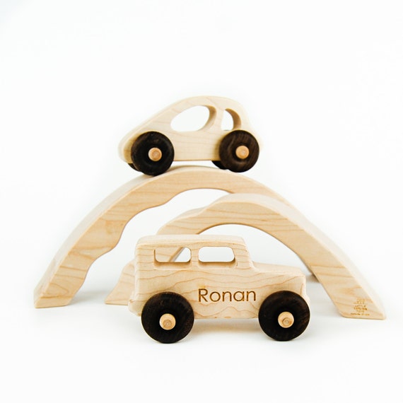 Car and Truck with Bridge Tunnels Toy by littlesaplingtoys on Etsy