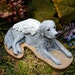 golden retriever angel statue