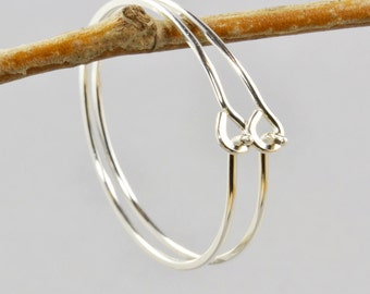 Sterling Silver Hoops, Handmade, Silver Hoop Earrings
