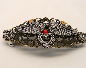 Steampunk jewelry large hair barrette