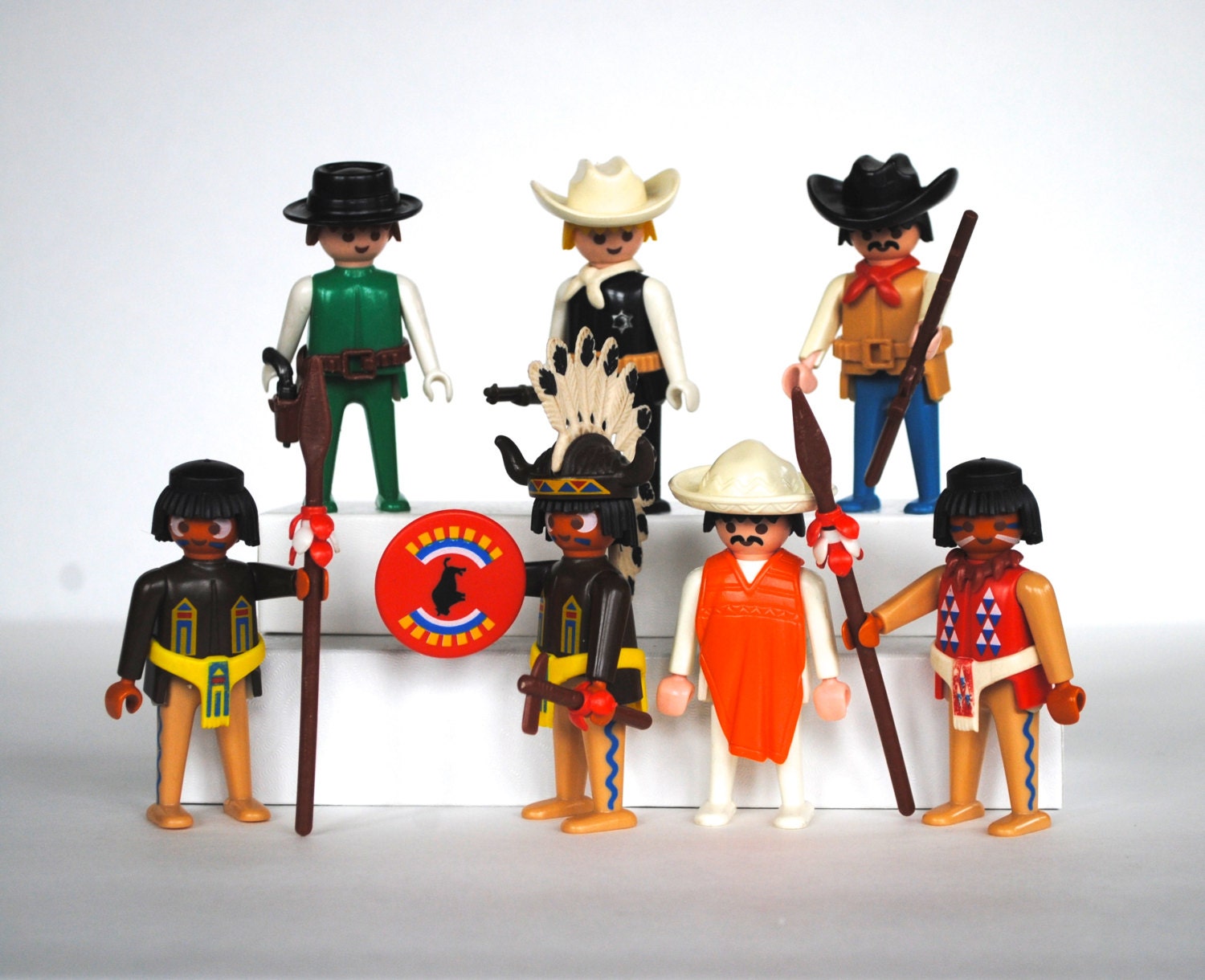 playmobil vintage toy people 7 figures by daisychainvintage