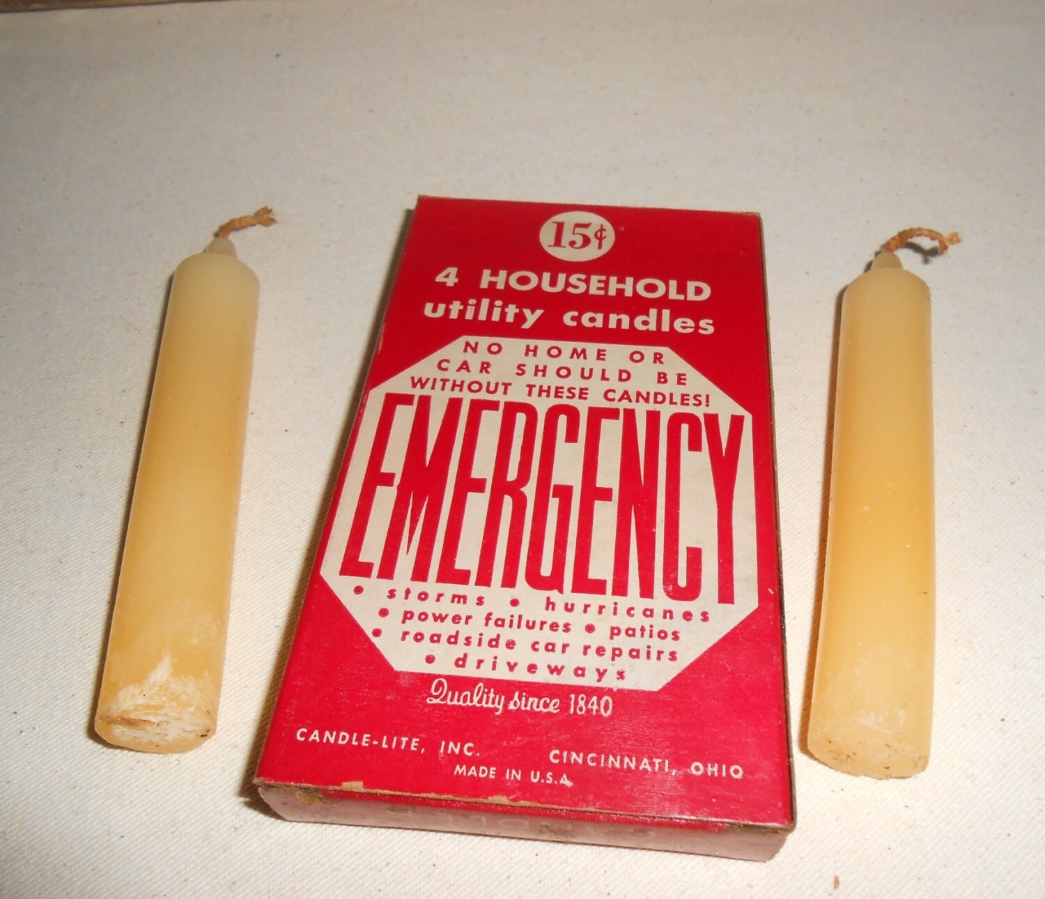 Vintage Emergency Candles Utility Candles by TotallyVintage