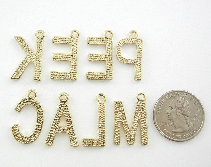 Set of KEEP CALM Letter Charms Gold-tone Message Word Charms Jewelry Supplies