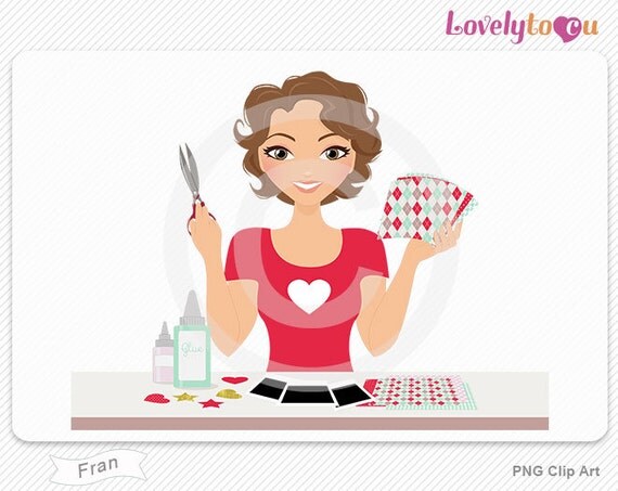 Scrapbooking Woman Clip Art Digital Png Clipart Fran By Lovelytocu