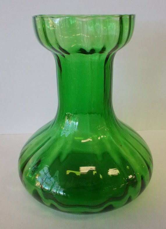 Dark Green Glass Bulb Vase