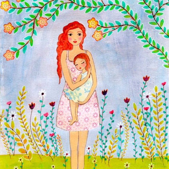 Mother and Daughter Art Print A Mother's Love Mother